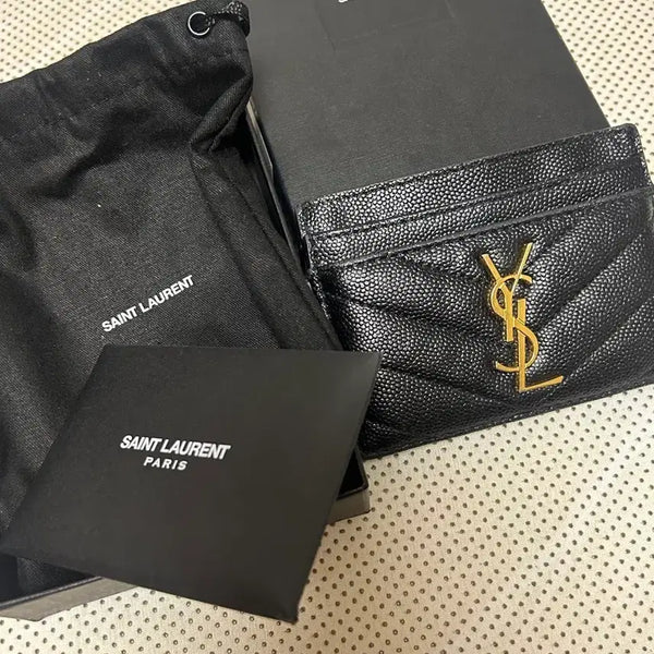 [BUNJANG] Saint Laurent Matelassé Card Holder Black / 정품) 입생로랑 마틀라쎄 카드지갑 블랙
