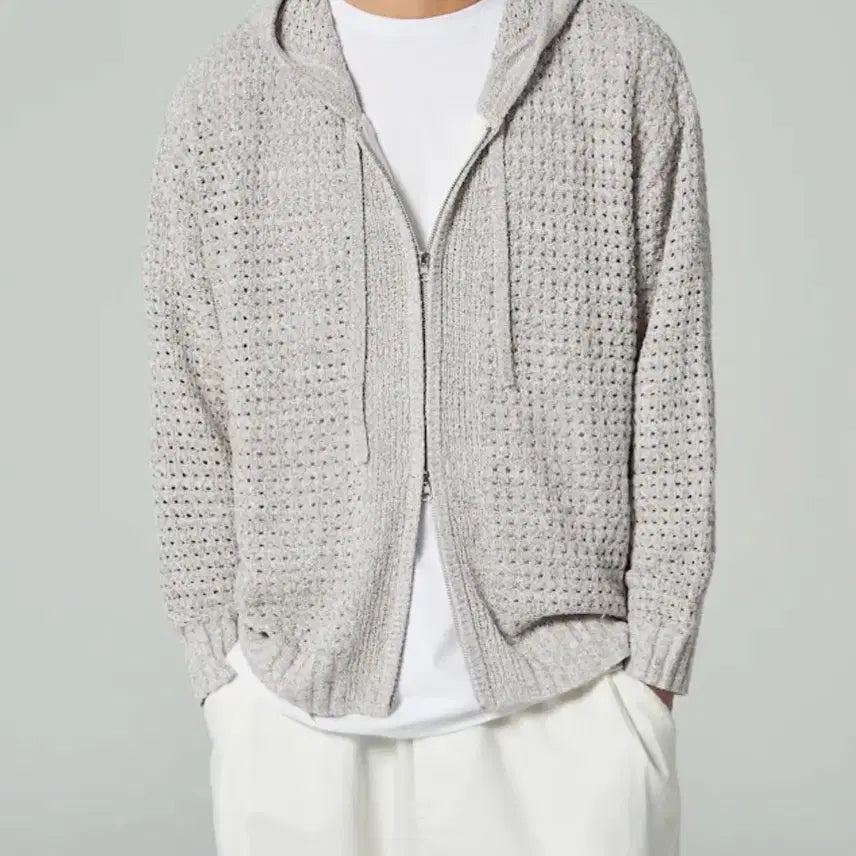 [BUNJANG] 8SECONDS Punching Hooded Zip-Up Cardigan M Size / 에잇세컨즈 펀칭 후드 집업 가디건