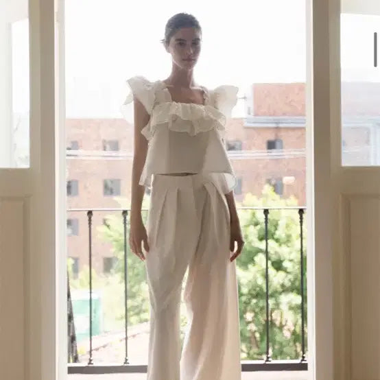 [BUNJANG] Dirtyce Wide Pants Ivory Size S / 더티스 와이드팬츠 아이보리 S사이즈