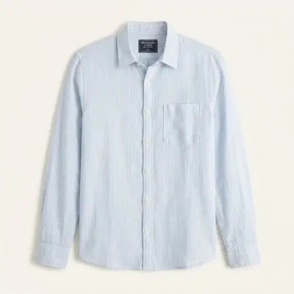 [BUNJANG] Abercrombie & Fitch Striped Linen Shirt - Size M / Abercrombie & Fitch 스트라이프 린넨 셔츠 M