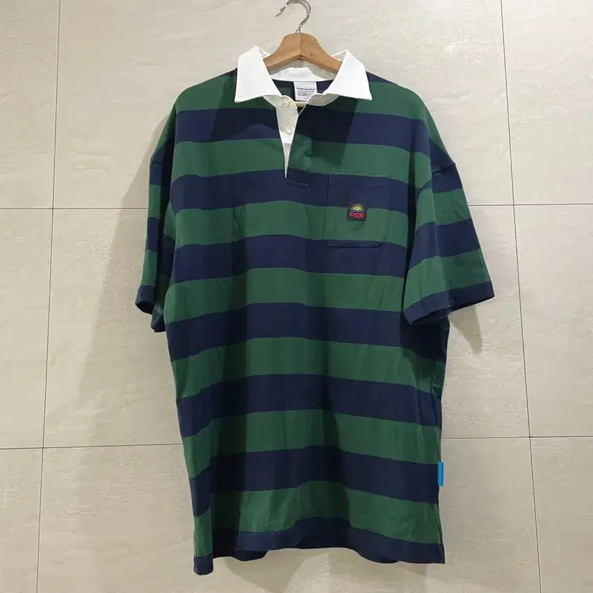 [BUNJANG] Code Graphy Rugby Collar T-Shirt / CGP, 코드그라피 / 반팔 카라티, 럭비 티셔츠 / 110