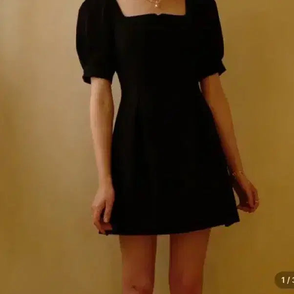 [BUNJANG] Flowoom Rose Vine Mini Black Dress / 플로움 로즈 바인 미니 블랙 원피스