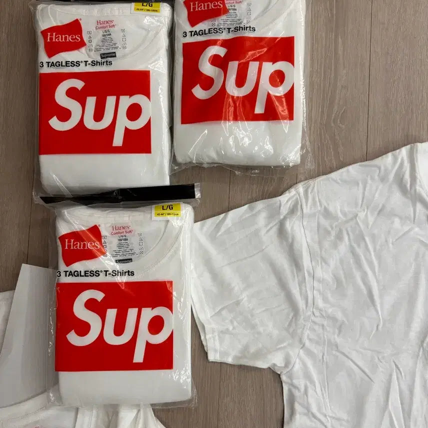 [BUNJANG] Supreme Haines Collaboration 3-Pack Plain T-Shirt / 각개판매) 슈프림 헤인즈 콜라보 3팩 무지 반팔티 화이