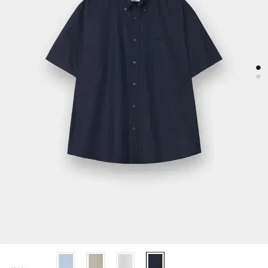 [BUNJANG] Giordano Oxford Short-Sleeve Shirt - Navy, Size L / (새상품) 지오다노 옥스포드 반팔 셔츠 L