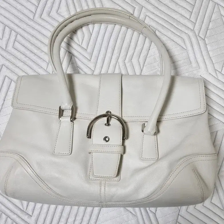 [BUNJANG] Vintage Coach White Tote Bag Shoulder Bag / 빈티지 코치 화이트 토트백 숄더백 빅백