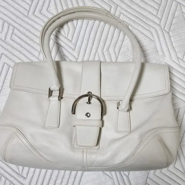 [BUNJANG] Vintage Coach White Tote Bag Shoulder Bag / 빈티지 코치 화이트 토트백 숄더백 빅백