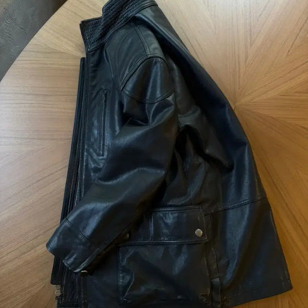 [BUNJANG] Coach Cowhide Leather Car Coat / 코치 카우하이드레더 카코트 남성100-105