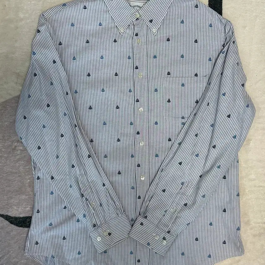 [BUNJANG] Brooks Brothers Boat & Stripe Pattern Shirt / [L] 브룩스브라더스 보트&스트라이프 패턴 셔츠