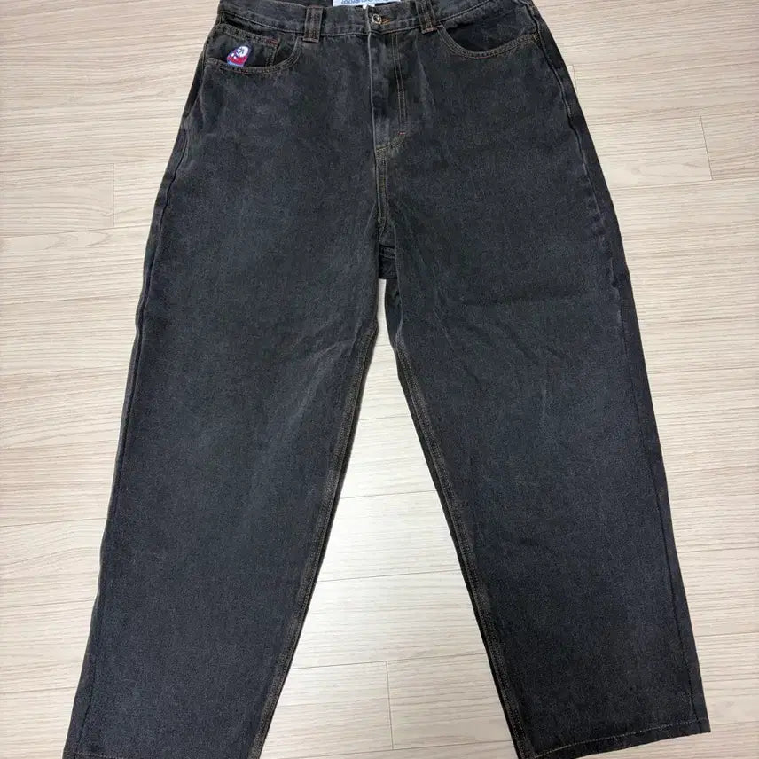 [BUNJANG] Polar Skate Co. Big Boy Jeans Black Orange Stitch M / 폴라스케이트 빅보이진 블랙 오렌지 스티치 polar skate