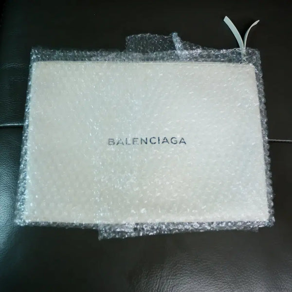 [BUNJANG] Balenciaga White Leather Logo Clutch Bag / [ 정품 ] 발렌시아가 화이트 레더 클러치