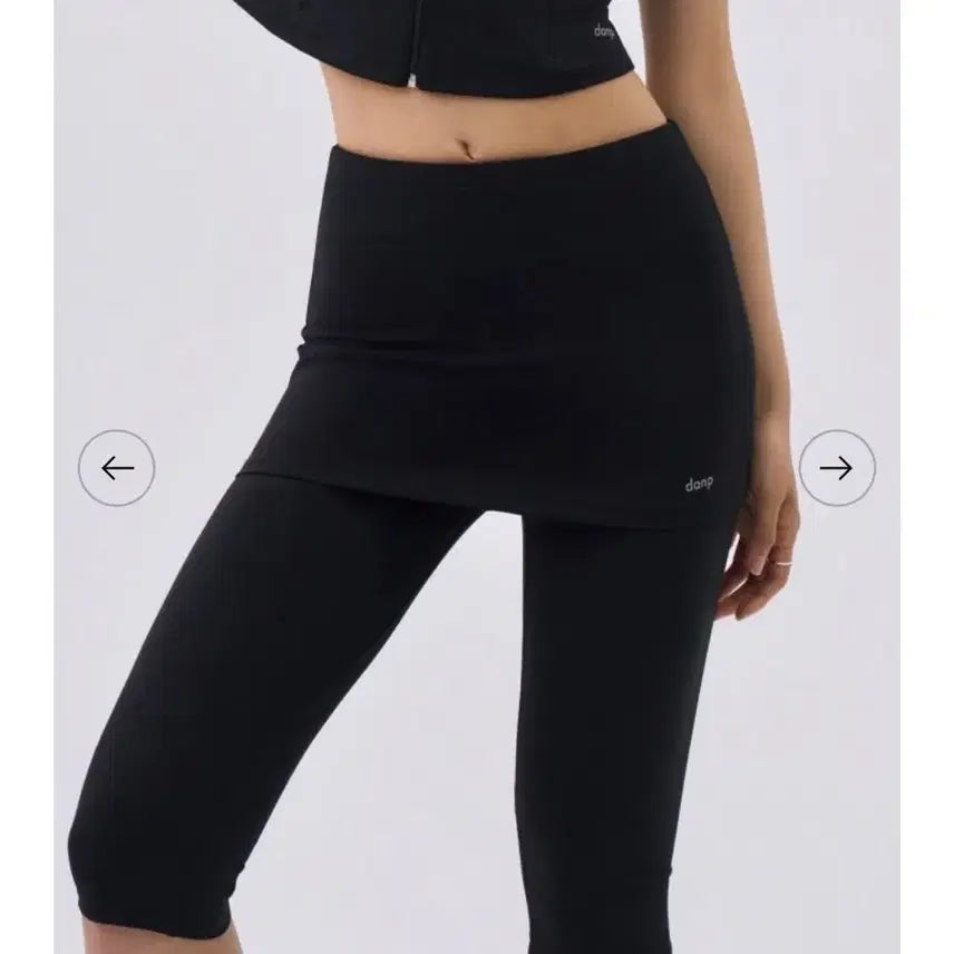 [BUNJANG] Danff Sun Grain Skirt Capri Leggings - Black / 댄프 선 그레인 스커트 카프리 레깅스 블랙