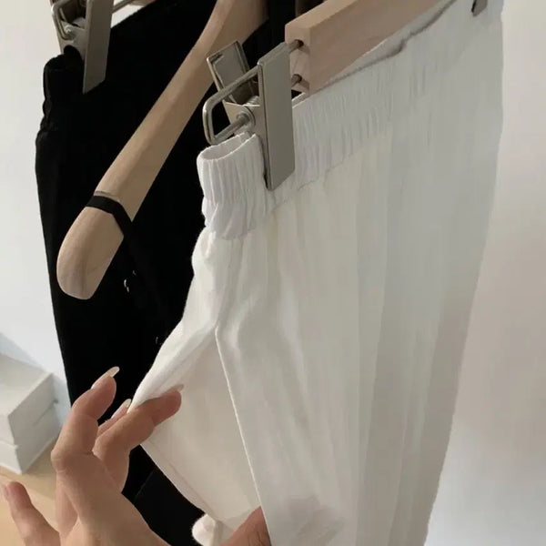 [BUNJANG] Black Summer Wide Pants / 블랙 썸머 와이드 팬츠