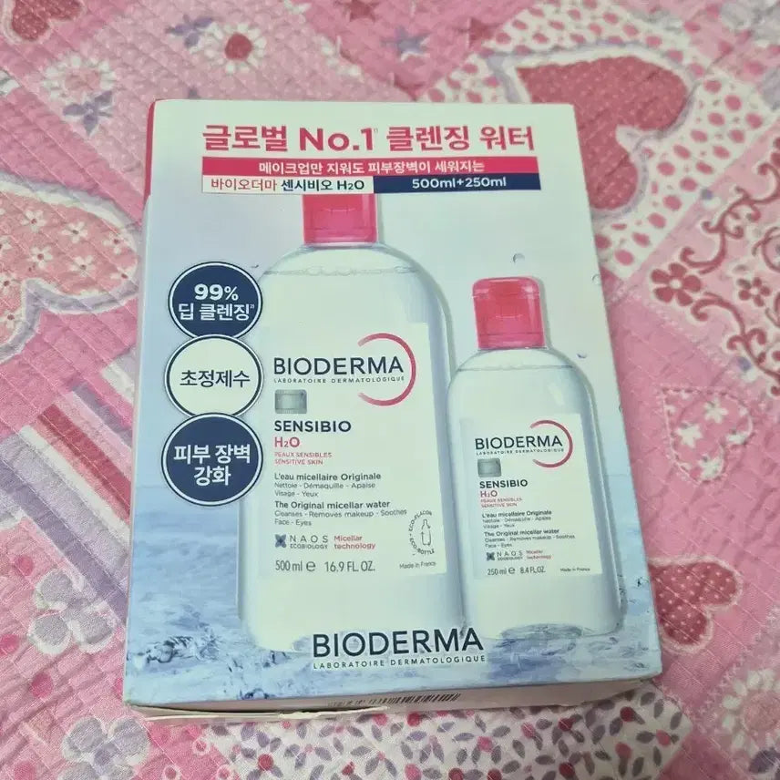 [BUNJANG] Bioderma Sensibio H2O Cleansing Water 500ml + 250ml Set / 바이오더마 센시비오 H2O 민감용 클렌징 워터 500ml + 250ml
