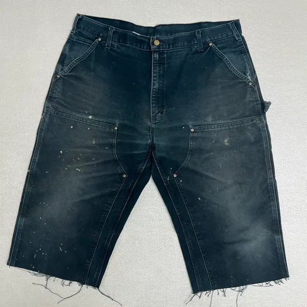 [BUNJANG] Vintage Carhartt B01 Double Knee Painter Work Shorts (Black, 90s) / 90s 빈티지 칼하트 B01 블랙 더블니 페인터 커팅 버뮤다 쇼츠 40