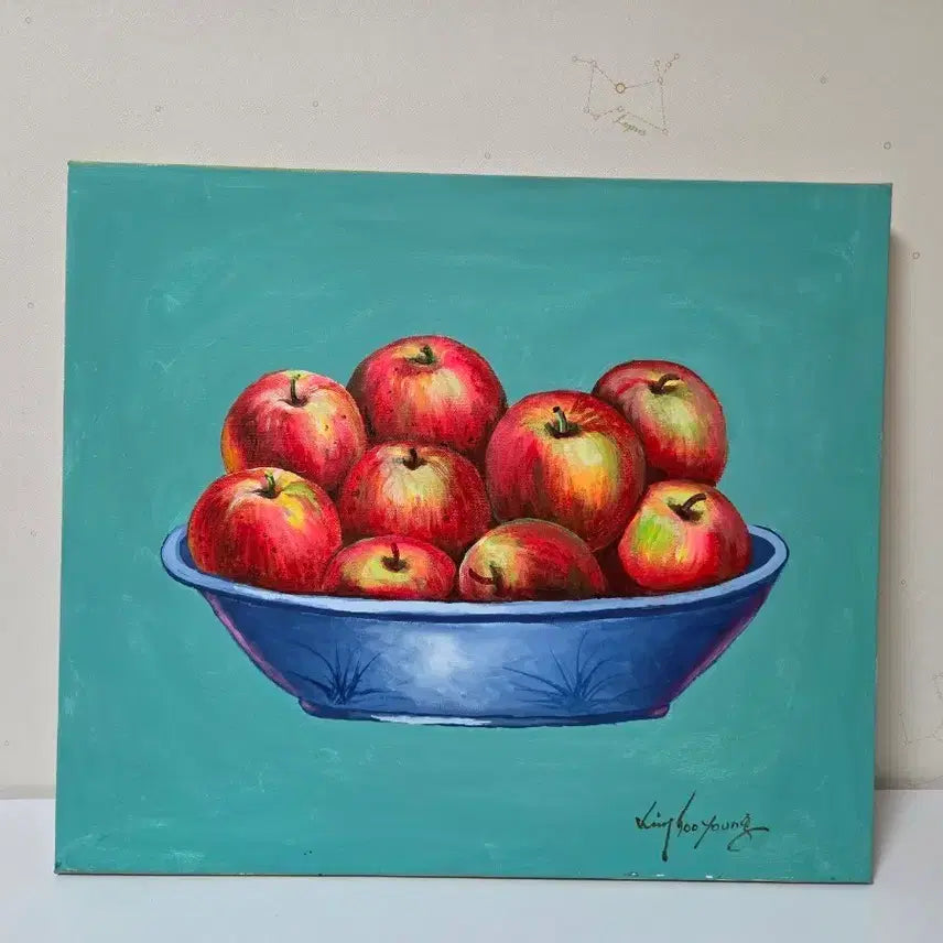 [BUNJANG] Kim Soo-young Apple Oil Painting / 김수영 작가 사과 유화 그림