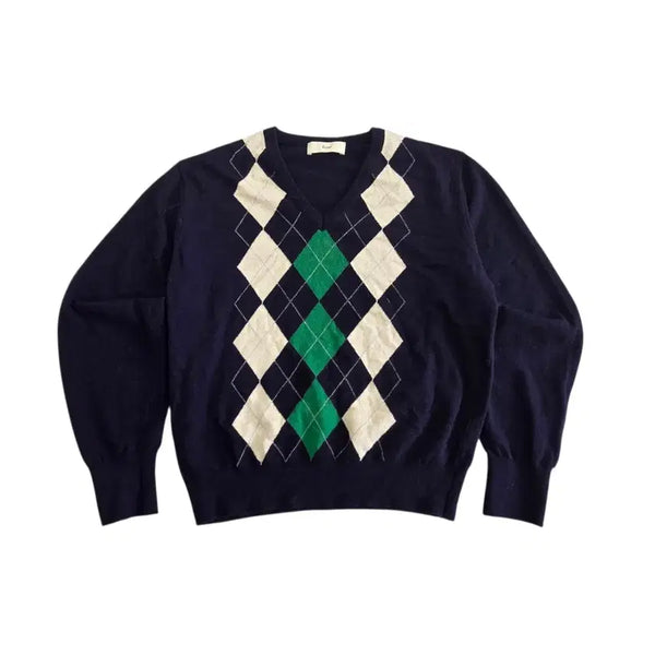 [BUNJANG] Dunst Argyle Vintage Knit Sweater / Dunst 던스트 남녀 공용 아가일 빈티지 니트