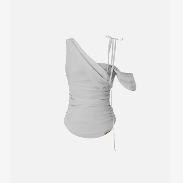 [BUNJANG] Newearlin Chiffon Shirring Sleeveless Blouse - New / 뉴얼린 쉬폰 셔링 슬리브리스 블라우스 S 새상품