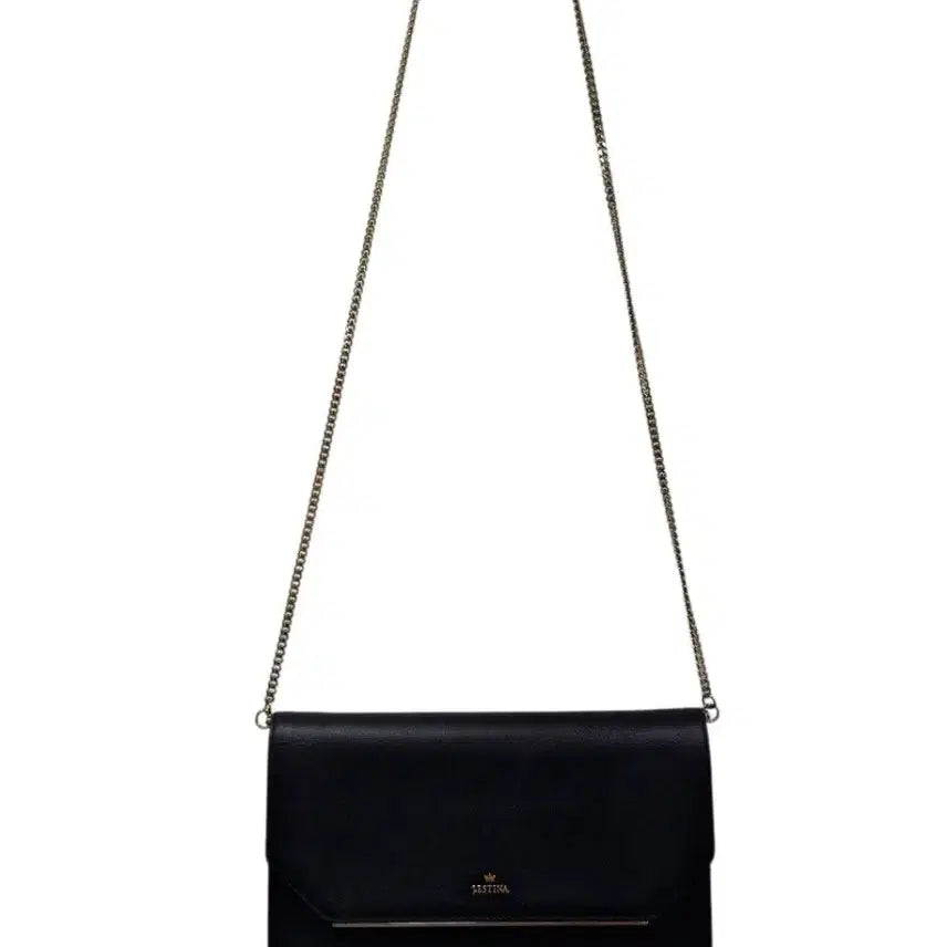 [BUNJANG] J.ESTINA Chain Crossbody Bag Leather Black / 제이에스티나 체인크로스백 (택포)
