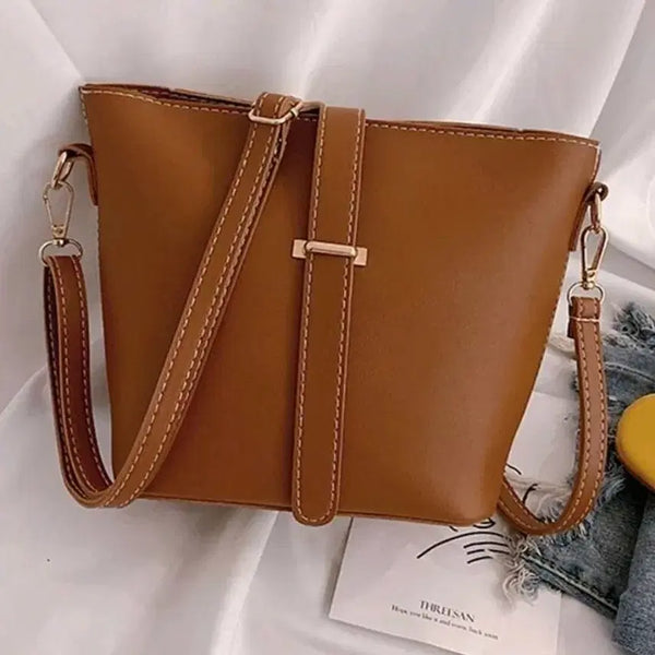 [BUNJANG] S-Class Brown Bucket Bag / 고급스런 S클래스 깔끔한 디자인의 브라운 버킷백 판매