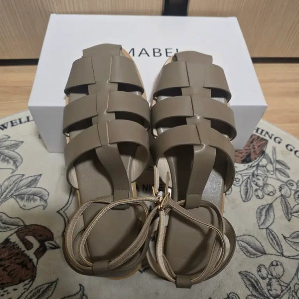 [BUNJANG] Gladiator Sandals Women's Slides Beige 240 / 여성샌들(새상품)슬리퍼여성구두