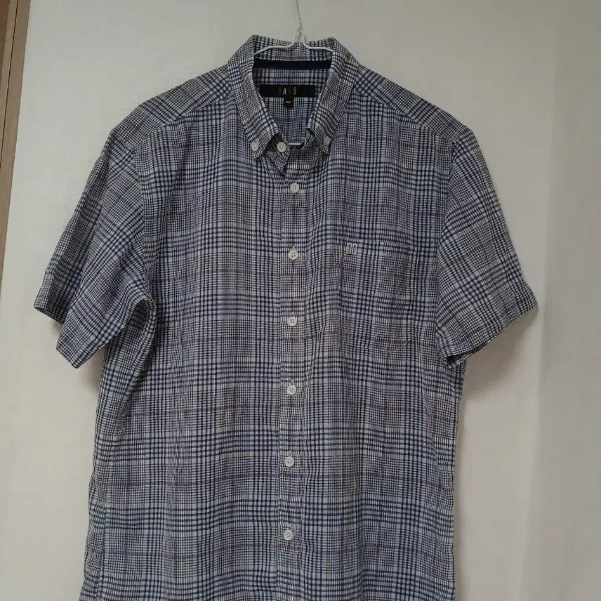 [BUNJANG] Daks Check Pattern Men's Short-Sleeve Shirt Size 100 / 닥스 체크 반팔 셔츠 남성 100