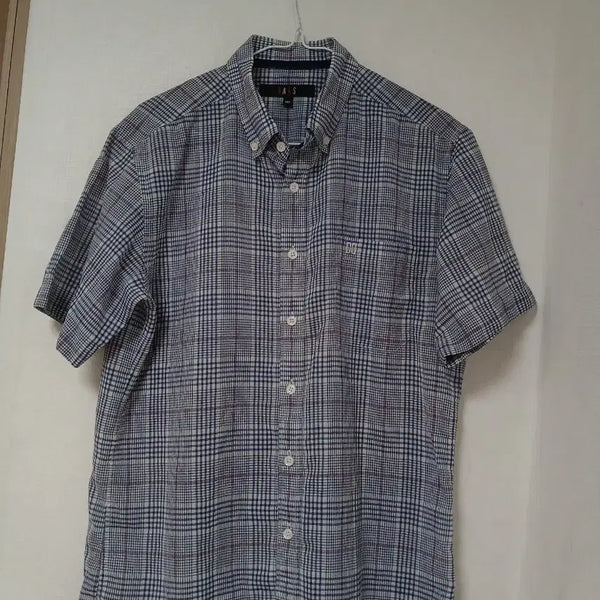 [BUNJANG] Daks Check Pattern Men's Short-Sleeve Shirt Size 100 / 닥스 체크 반팔 셔츠 남성 100