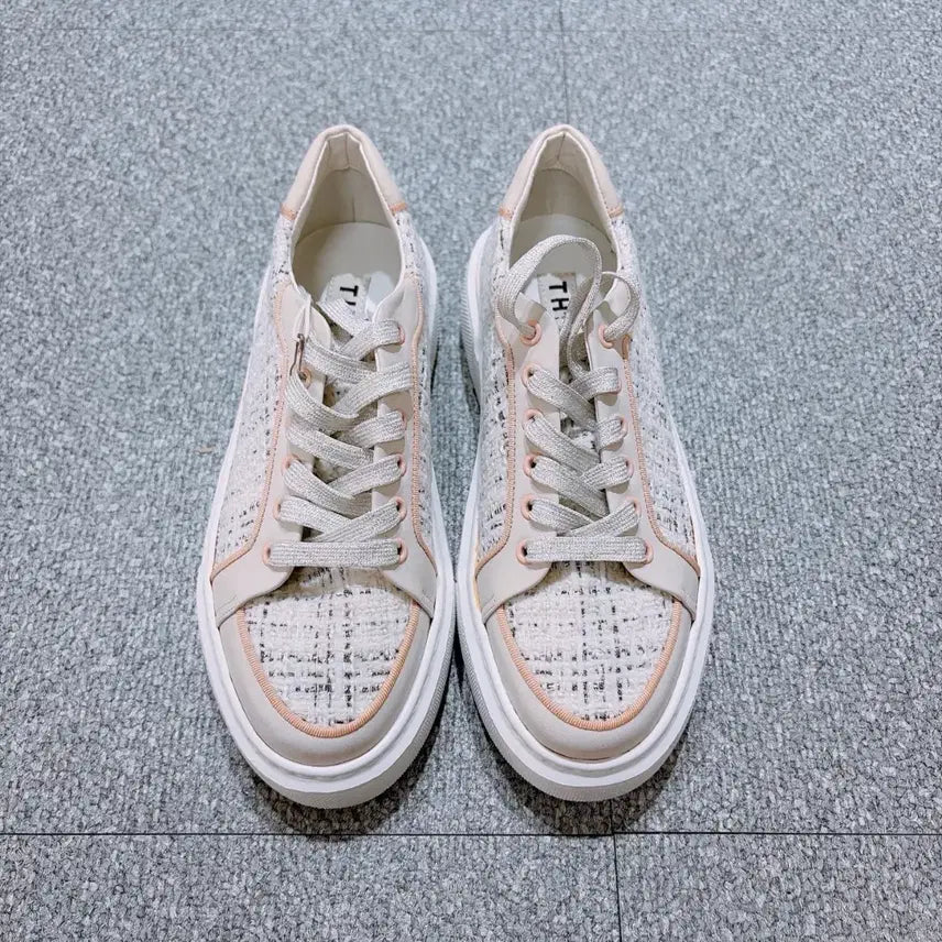 [BUNJANG] Form The Store Women's White Tweed Sneakers / (정품/새상품) 폼더스토어 여성 화이트 트위드 스니커즈