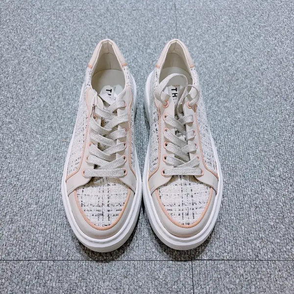 [BUNJANG] Form The Store Women's White Tweed Sneakers / (정품/새상품) 폼더스토어 여성 화이트 트위드 스니커즈