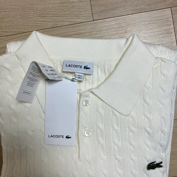 [BUNJANG] Lacoste Cable Knit Cream / 라코스테 케이블 니트 pk 크림