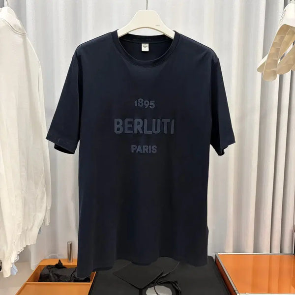 [BUNJANG] Berluti Paris 3D Logo Oversized T-Shirt Black / [정품] 벨루티 파리스 입체 로고 오버핏 반팔 티셔츠 블랙