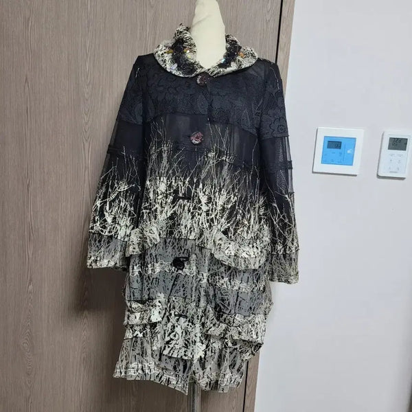[BUNJANG] SYSMAX Pattern Long Jacket / 시스막스 고급스런 패턴 롱 자켓