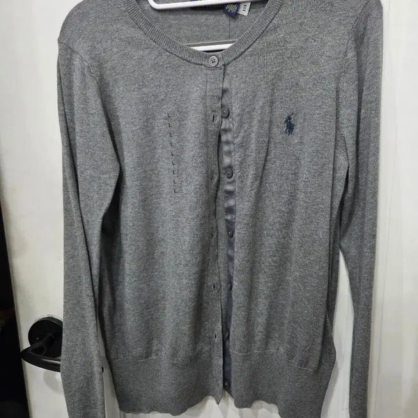 [BUNJANG] Polo Ralph Lauren Women's Cardigan Grey Large / 폴로 랄프로렌 가디건 그레이