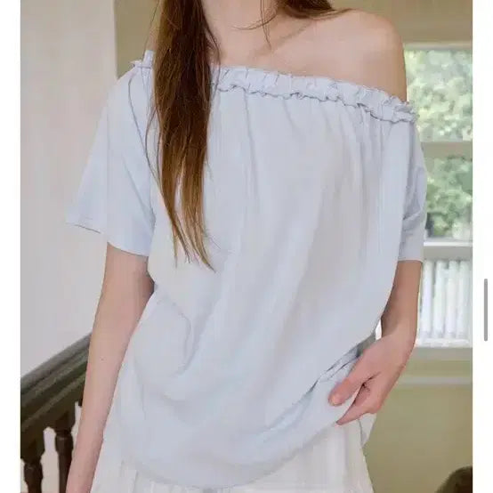 [BUNJANG] Letter From Moon One Shoulder Short Sleeve T-Shirt / 레터프롬문 원숄더 반팔 티셔츠