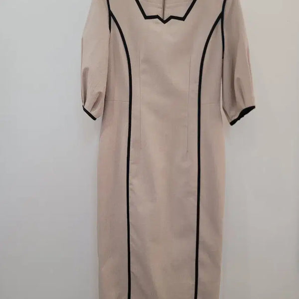 [BUNJANG] Mojo. S.Phine Color-Block Square Neck Dress / 모조에스핀 배색 라인 스퀘어넥 원피스 55사이즈