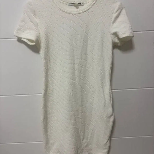 [BUNJANG] Alexander Wang Logo Jacquard Mini Dress White XS / 알렉산더왕 로고 자카드 미니 원피스
