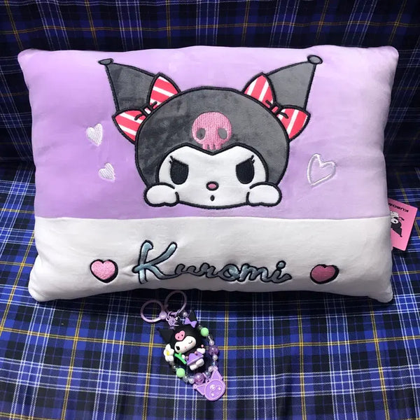 [BUNJANG] Kuromi Cushion & Beaded Keychain Set / 쿠로미 쿠션(베게)&비즈키링 세트