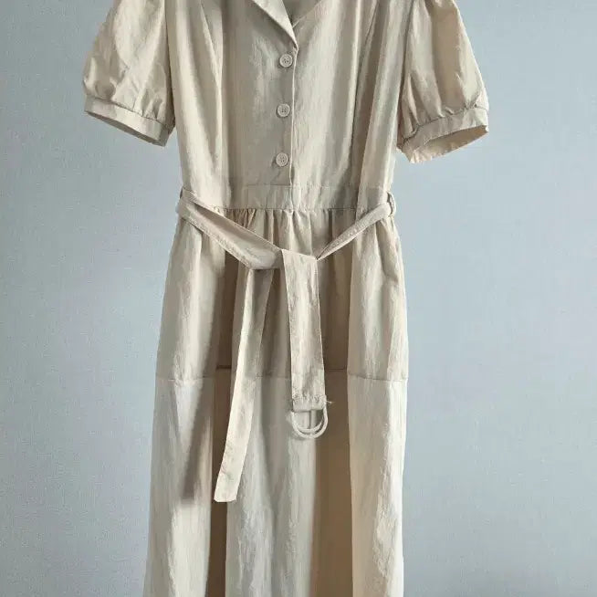 [BUNJANG] Shirt Dress Beige / 바스락  원피스 셔츠형 베이지 색상