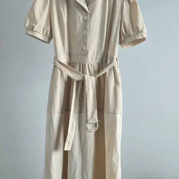 [BUNJANG] Shirt Dress Beige / 바스락  원피스 셔츠형 베이지 색상