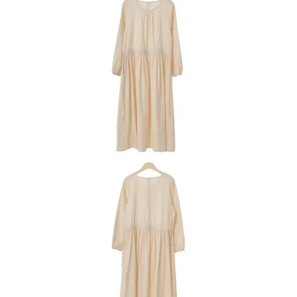 [BUNJANG] Cream Long Dress / 크림색 롱 원피스