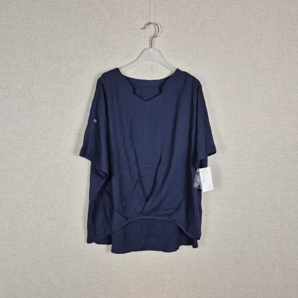 [BUNJANG] Women's Navy Rayon Blend Batwing Sleeve Blouse - Size L / (#88,99추천/L/새상품)빅사이즈 레이온50% 네이비 블라우스