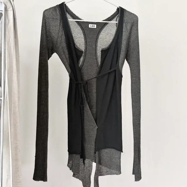 [BUNJANG] L.G.B. Archive Layered Cardigan Top / L.G.B. 아카이브 레이어드 가디건 탑
