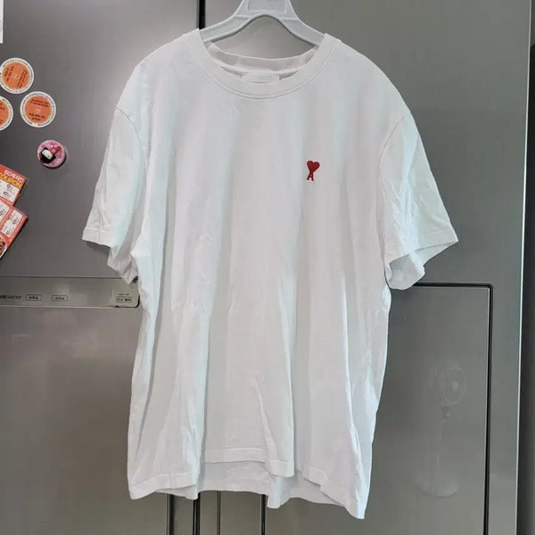 [BUNJANG] Ami Heart Logo Short Sleeve T-Shirt White XXL / 아미 정품 매장판 하트 로고 반팔 티셔츠 화이트 XXL(라벨있음)