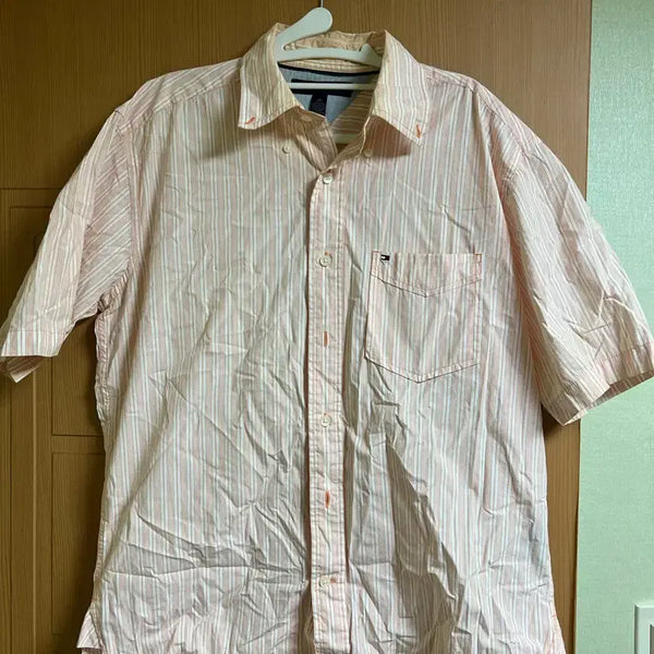 [BUNJANG] Tommy Hilfiger Striped Shirt Pink / 타미힐피거 스트라이프 셔츠 핑크