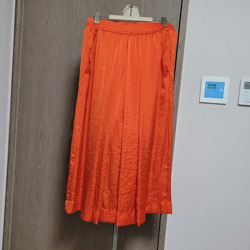 [BUNJANG] DKNY Orange Banding Wide Long Skirt / DKNY 정품 매장판 오렌지색  밴딩 와이드 롱 스커트