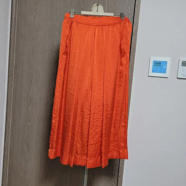 [BUNJANG] DKNY Orange Banding Wide Long Skirt / DKNY 정품 매장판 오렌지색  밴딩 와이드 롱 스커트
