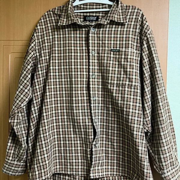 [BUNJANG] Kolon Sport Check Shirt Brown / 코오롱스포츠 체크 남방 셔츠 브라운