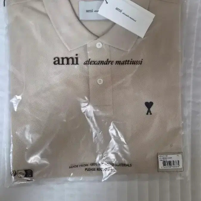 [BUNJANG] Polo Men's Short Sleeve Shirt Beige Clair L / (미개봉 새상품 L) 남성 아미 폴로 반팔 셔츠