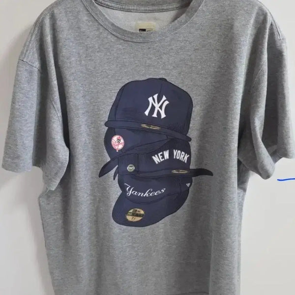 [BUNJANG] New Era New York Yankees Gray T-Shirt (XL/105) / [뉴에라] 뉴욕 양키즈 회색 반팔티(105)