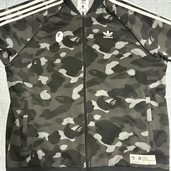 [BUNJANG] BAPE x adidas Track Top Black XL / 베이프 아디다스 트랙탑 흑계 XL사이즈