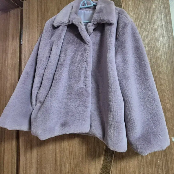 [BUNJANG] Retro Moon Faux Fur Jacket Lavender / 레트로문 퍼자켓